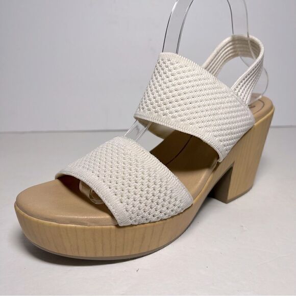 Dr. Scholls Womens Becca Wooden Platform Slingback Sandals in Tofu White 10M - Picture 1 of 10